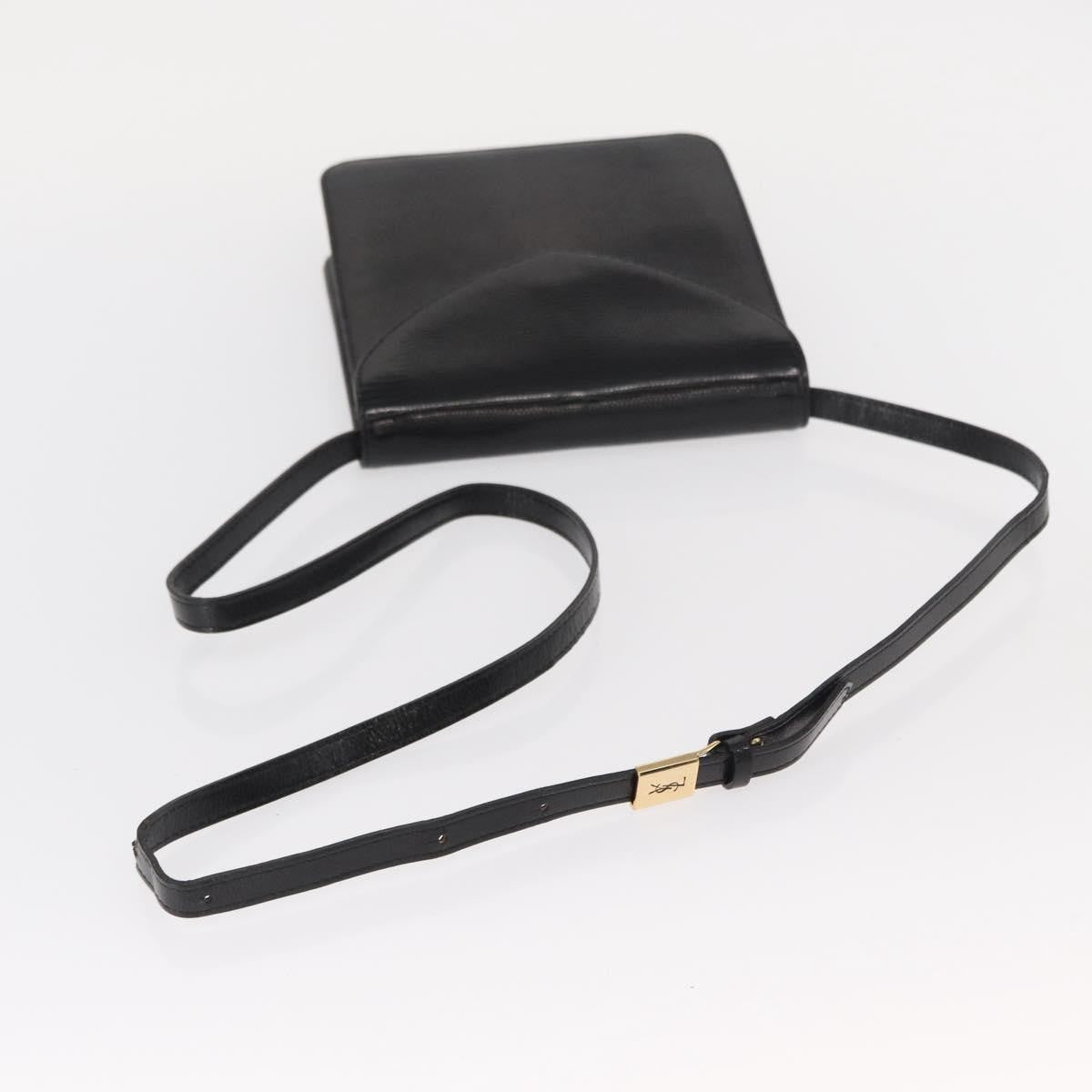 Saint Laurent Vintage Shoulder Bag Leather, BLACK, LEATHER, Shoulder bag