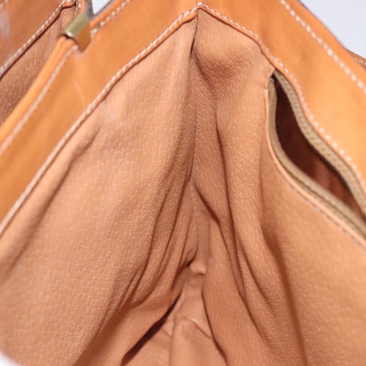 Celine Macadam Handbag Macadam with leather, BROWN, CANVAS, Handbag