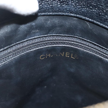 Chanel Vintage CC Logo Chain Tote Caviar, BLACK, LEATHER, Tote bag