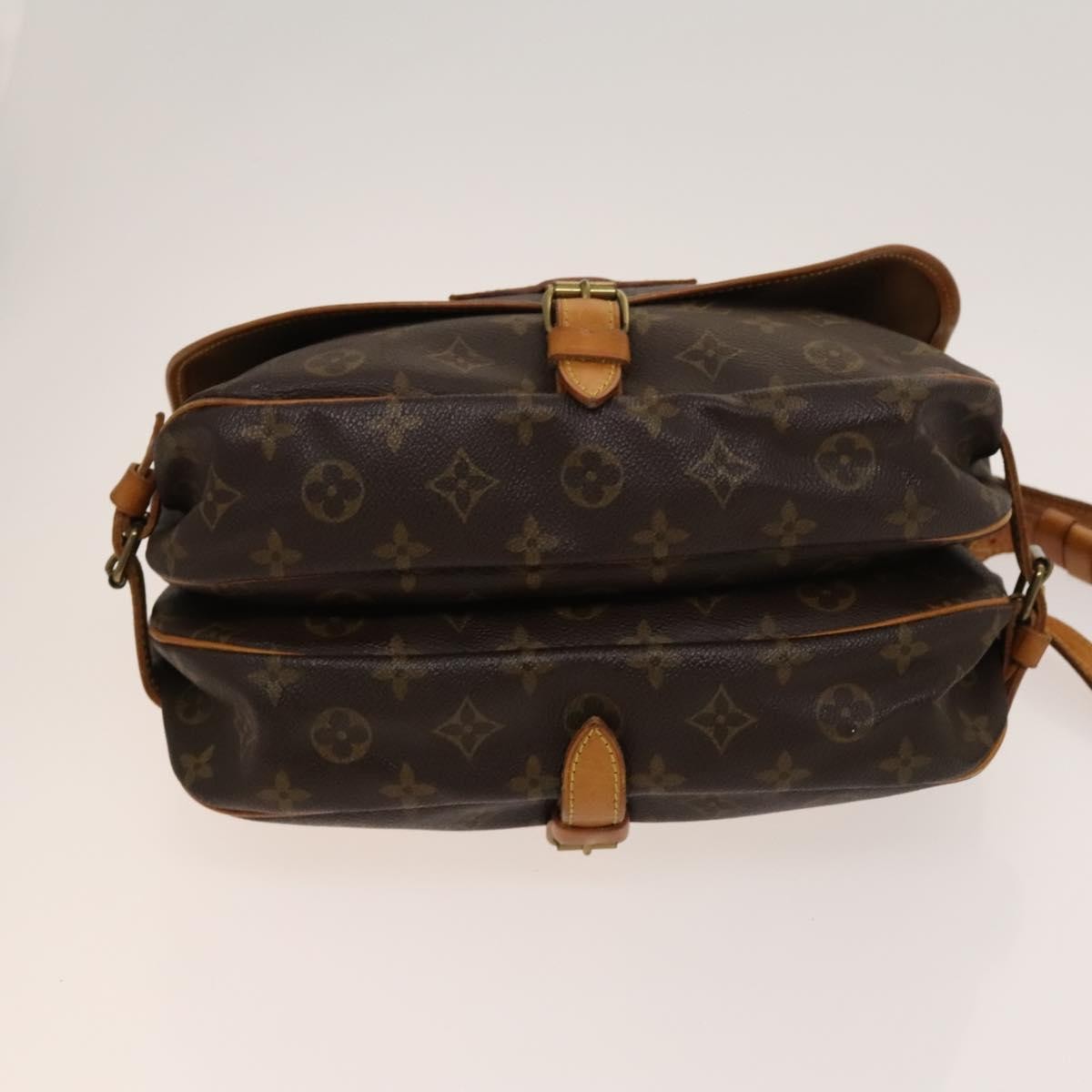 Louis Vuitton Saumur Handbag Monogram Canvas, BROWN, CANVAS, Shoulder bag