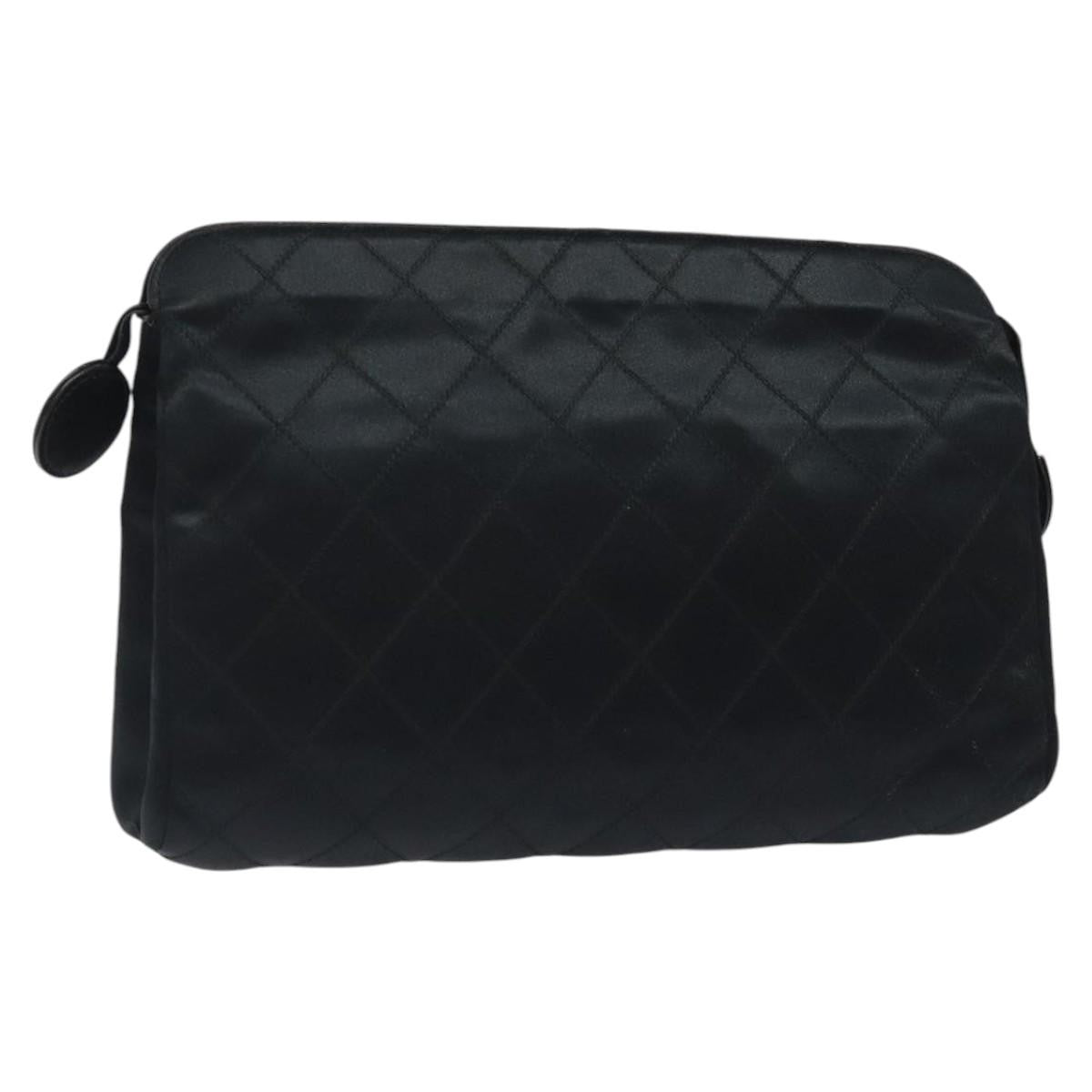 Chanel Vintage Clutch Silk, BLACK, SATIN, Clutche & pouche