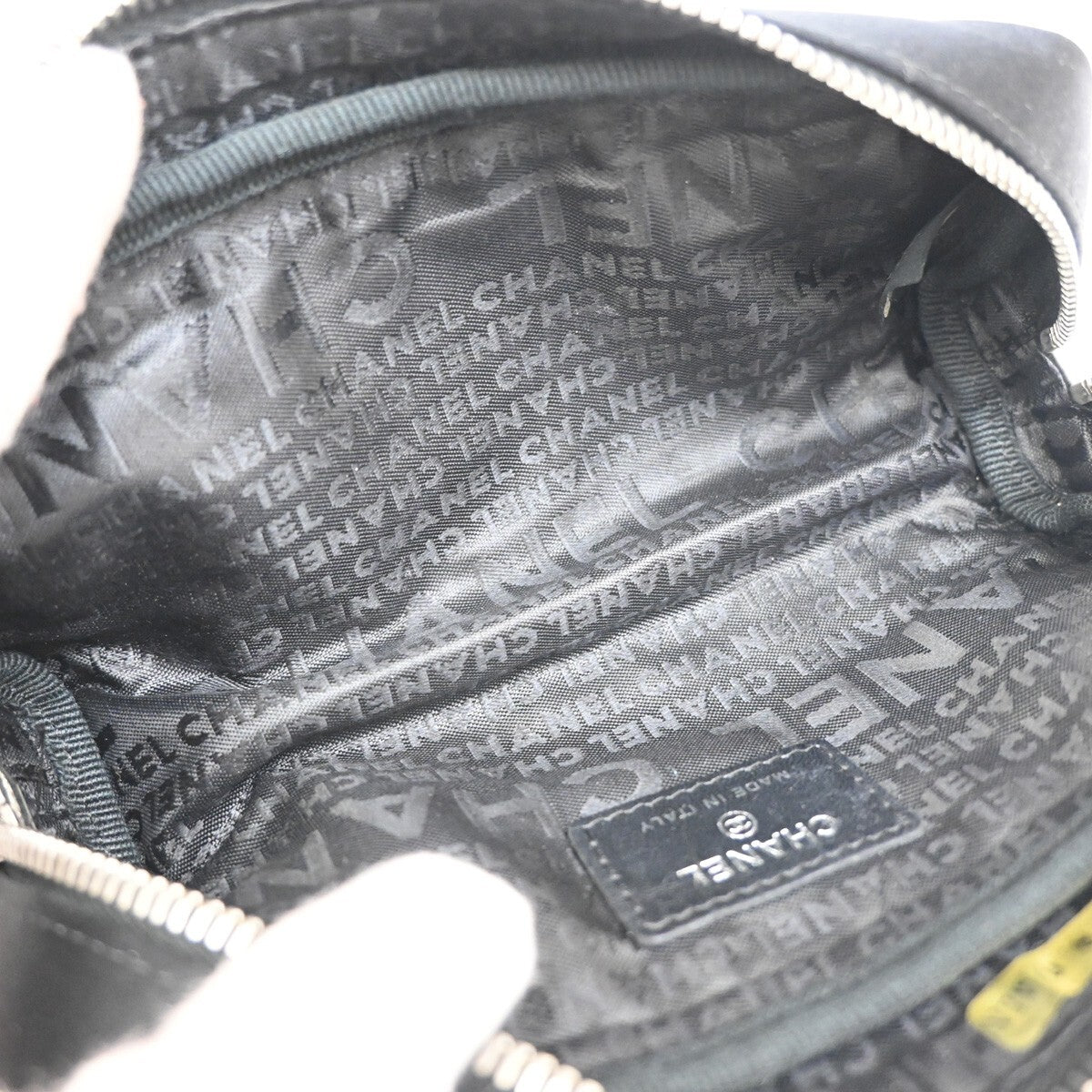 Chanel Chocolate Bar Clutch Nylon, BLACK, NYLON, Clutche & pouche