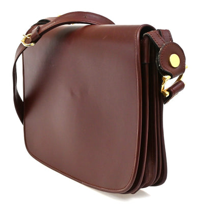 cartier Must de Cartier Shoulder Bag Leather, Burgundy, Leather, Shoulder Bag