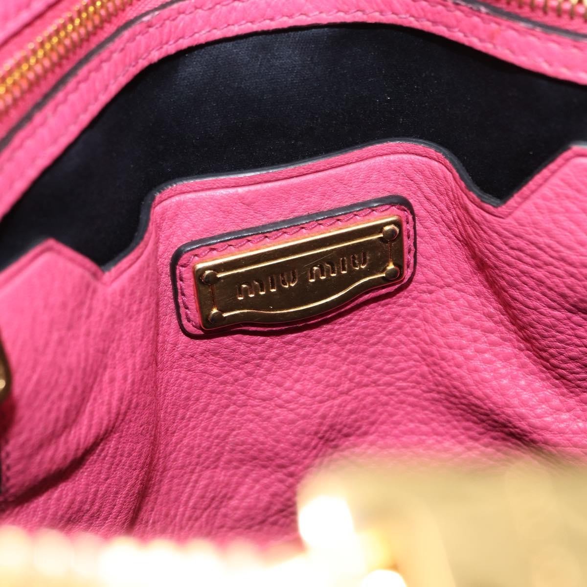 Miu Miu Phenix Convertible Tote Leather, PINK, LEATHER, Tote bag