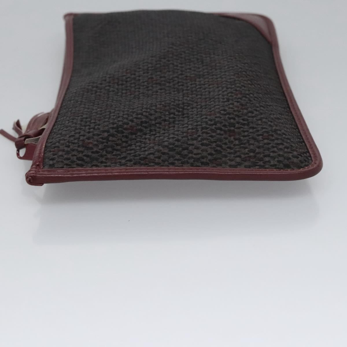 Saint Laurent Zipped Pouch Canvas, GRAY, PVC, Clutche & pouche