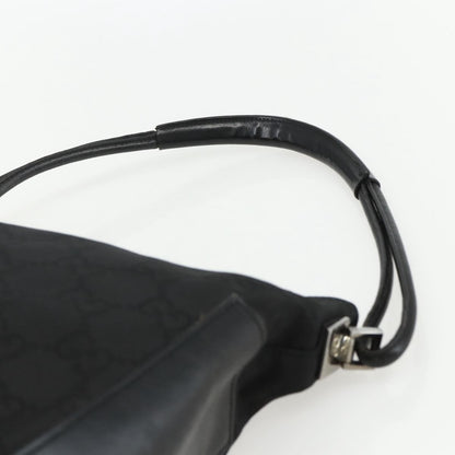 Gucci Vintage Zip Hobo GG Canvas and Leather, BLACK, CANVAS, Shoulder bag