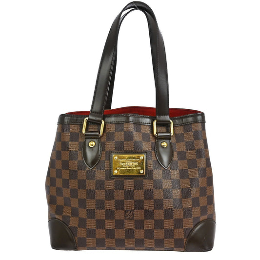 Louis Vuitton Hampstead Handbag Damier, BROWN, CANVAS, Tote bag