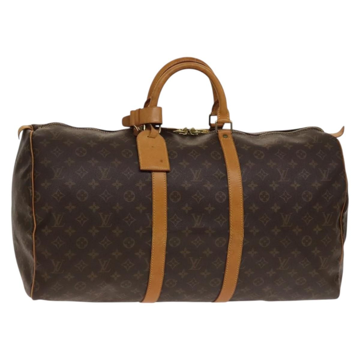 Louis Vuitton Keepall Bag Monogram Canvas, BROWN, CANVAS, Travel bag
