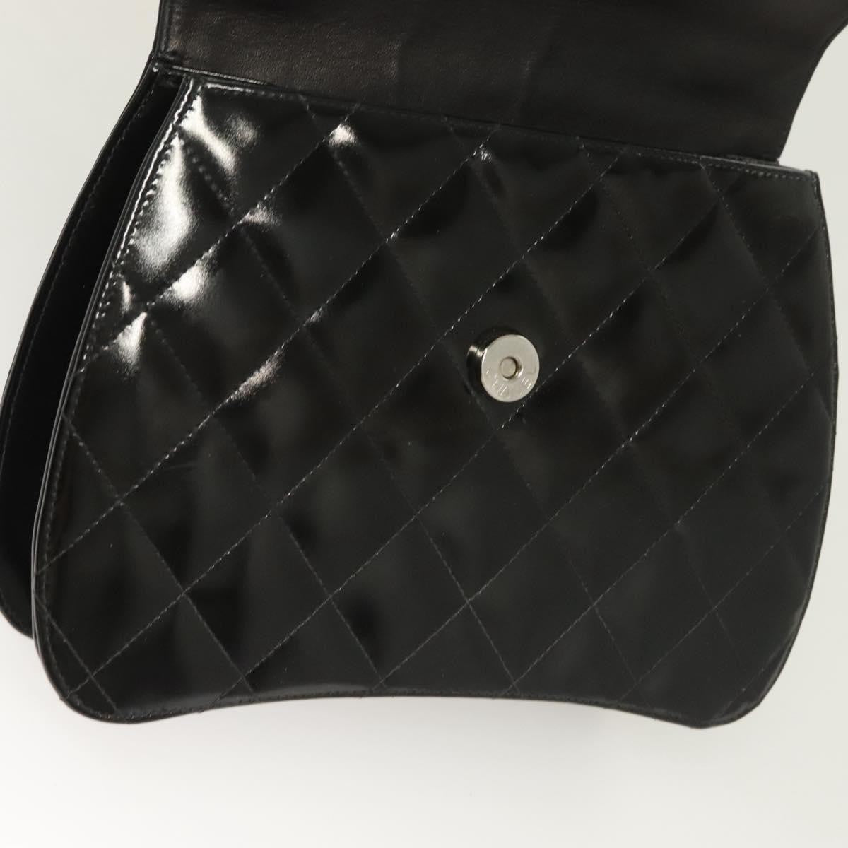 Chanel Vintage ID Bracelet Flap Bag Quilted Patent, BLACK, PATENT_LEATHER, Handbag