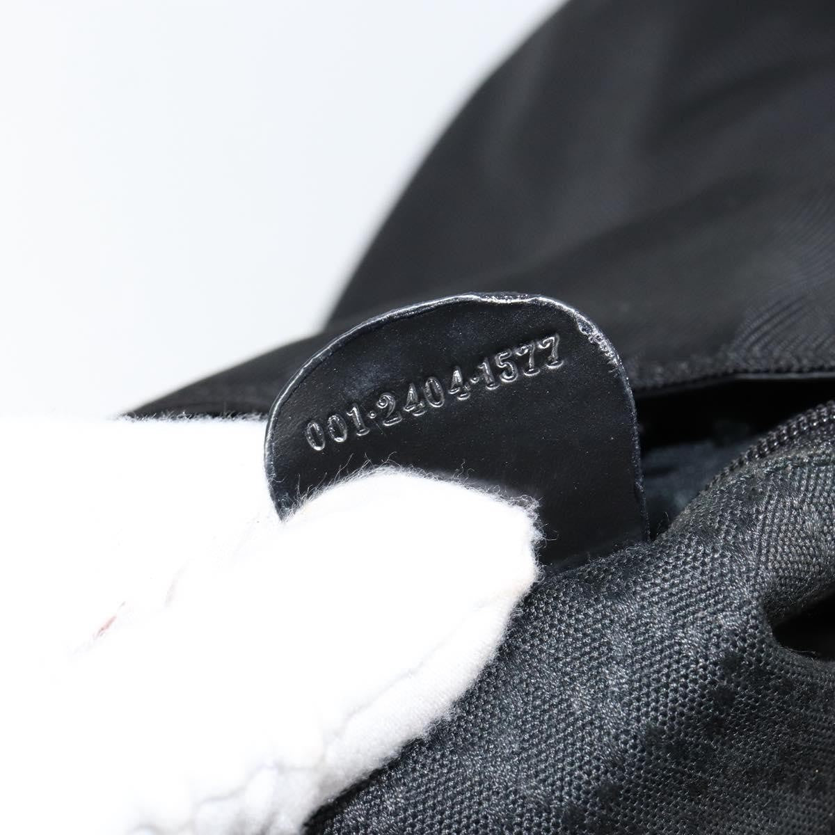 Gucci Vintage Bamboo Handle Open Hobo Nylon, BLACK, NYLON, Handbag