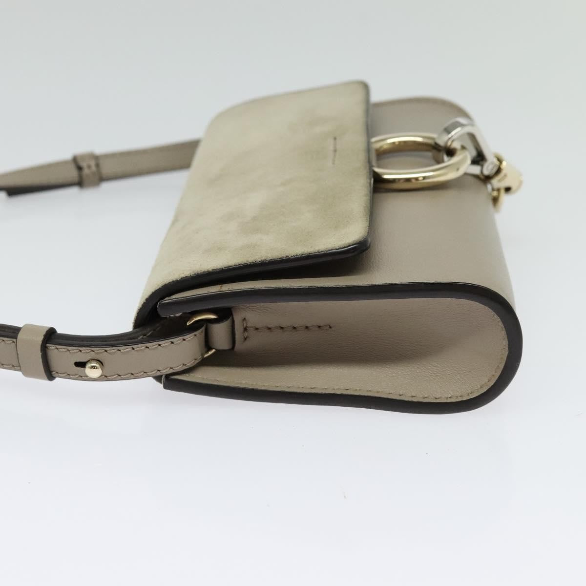 Chloe Faye Shoulder Bag Leather and Suede, BEIGE, SUEDE, Shoulder bag