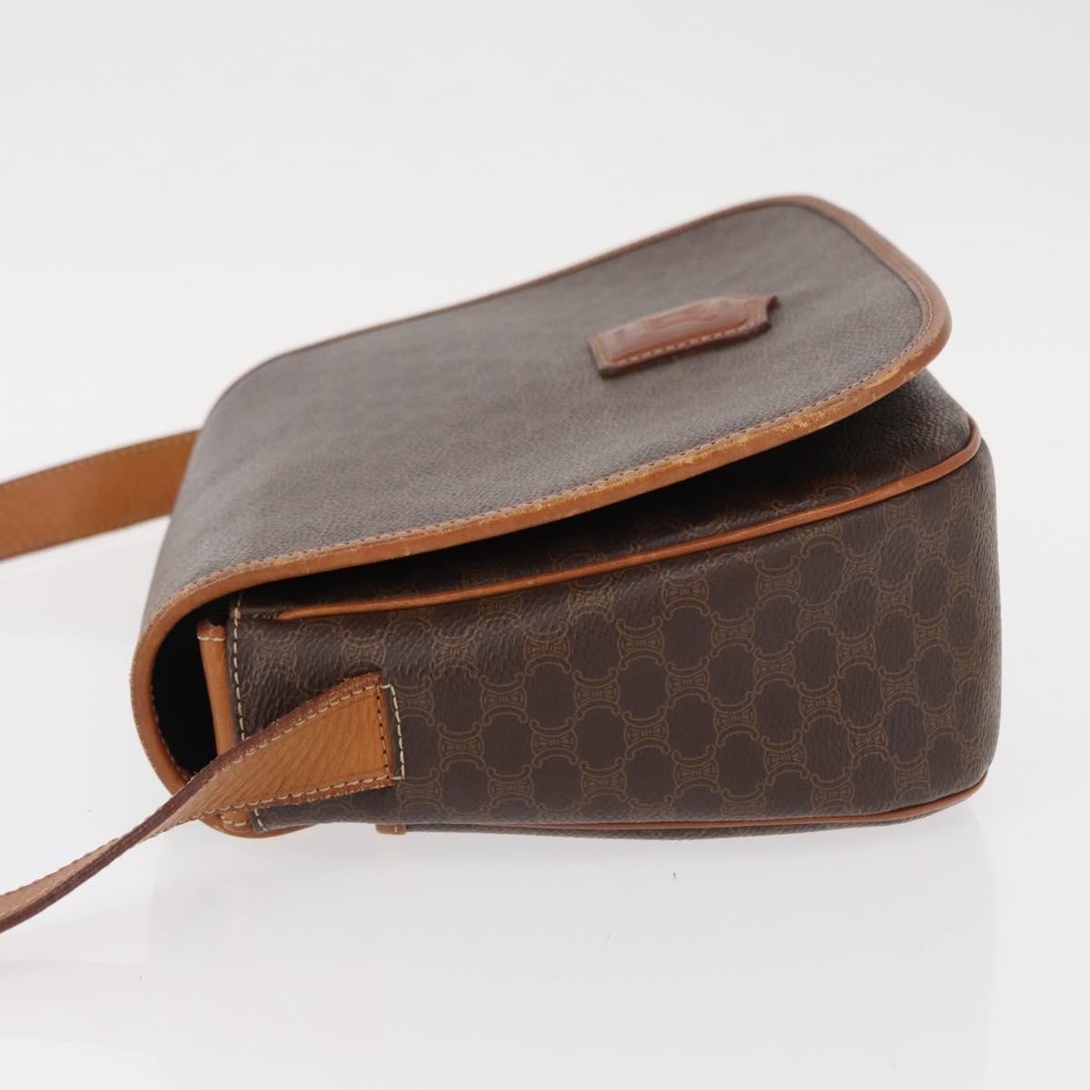 Celine Macadam Shoulder Bag Canvas, BROWN, CANVAS, Shoulder bag