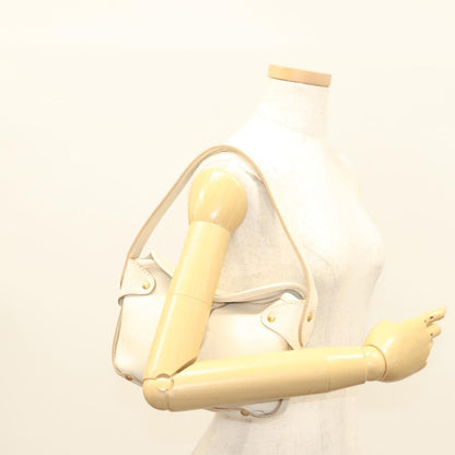 Salvatore Ferragamo Gancini handbag Leather, WHITE, LEATHER, Handbag