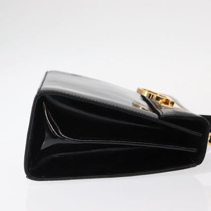 Salvatore Ferragamo Gancini handbag Patent leather, BLACK, PATENT_LEATHER, Handbag