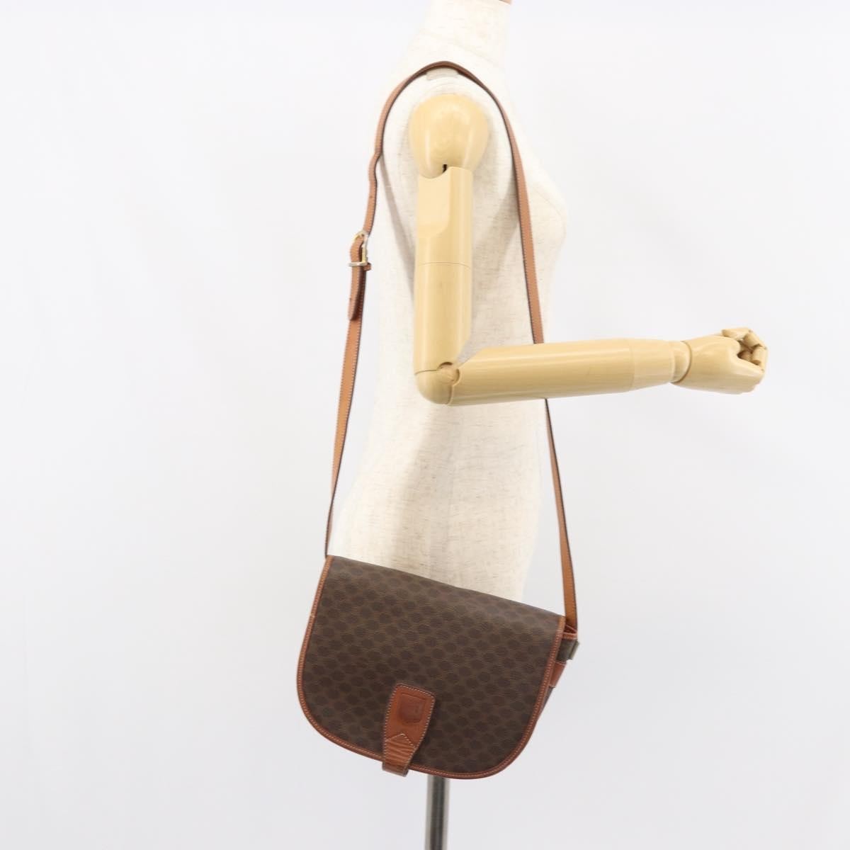 Celine Macadam Shoulder Bag PVC Leather, BROWN, PVC, Shoulder bag