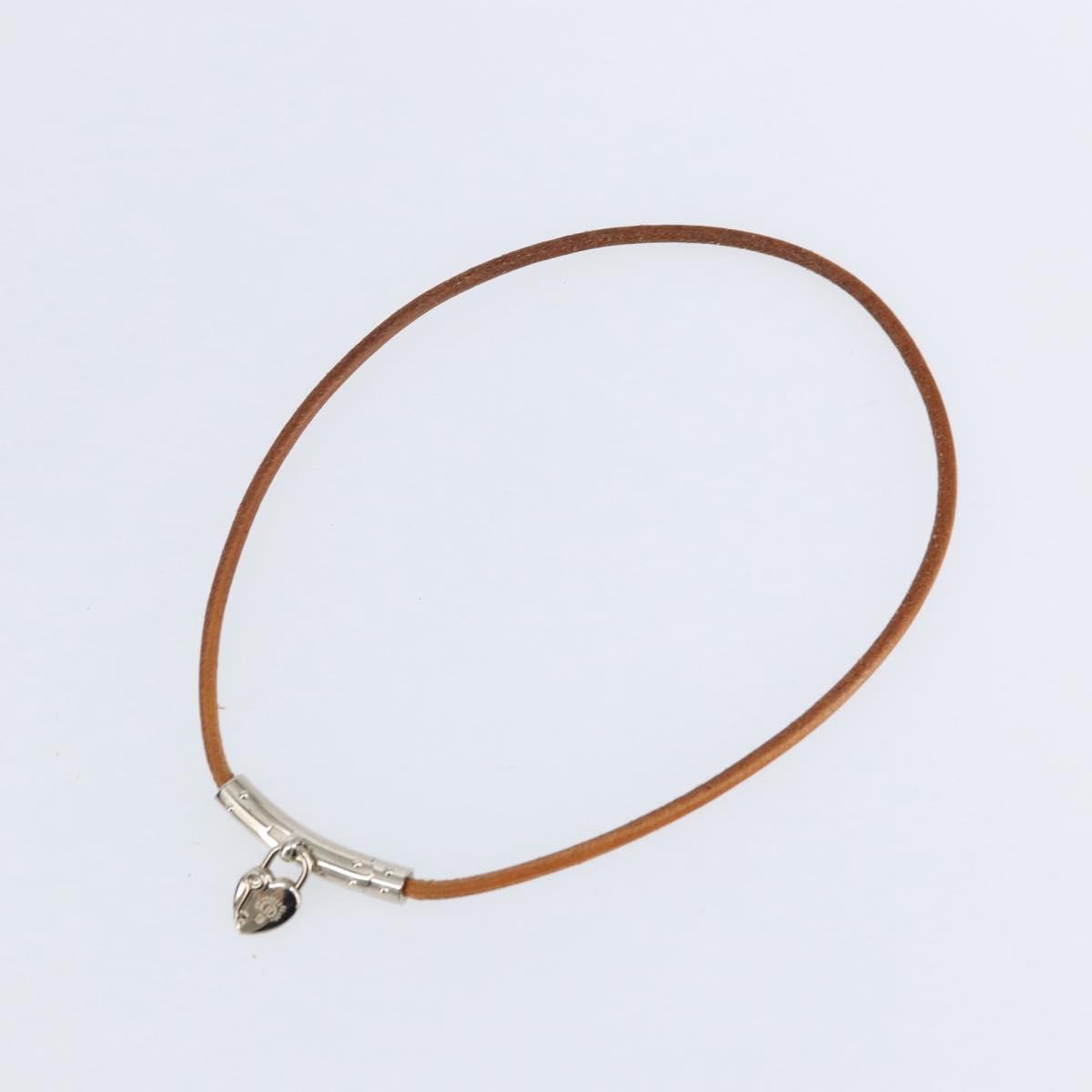 Hermes Annee Mediterranee Cadena Charm Necklace Metal and Leather, BROWN, LEATHER, Necklace
