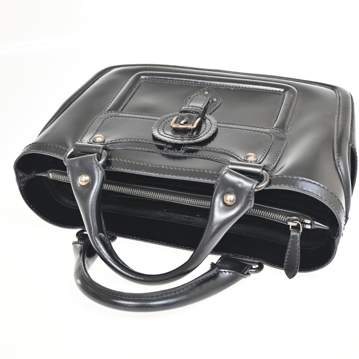 Celine Boogie Satchel Leather, BLACK, LEATHER, Tote bag