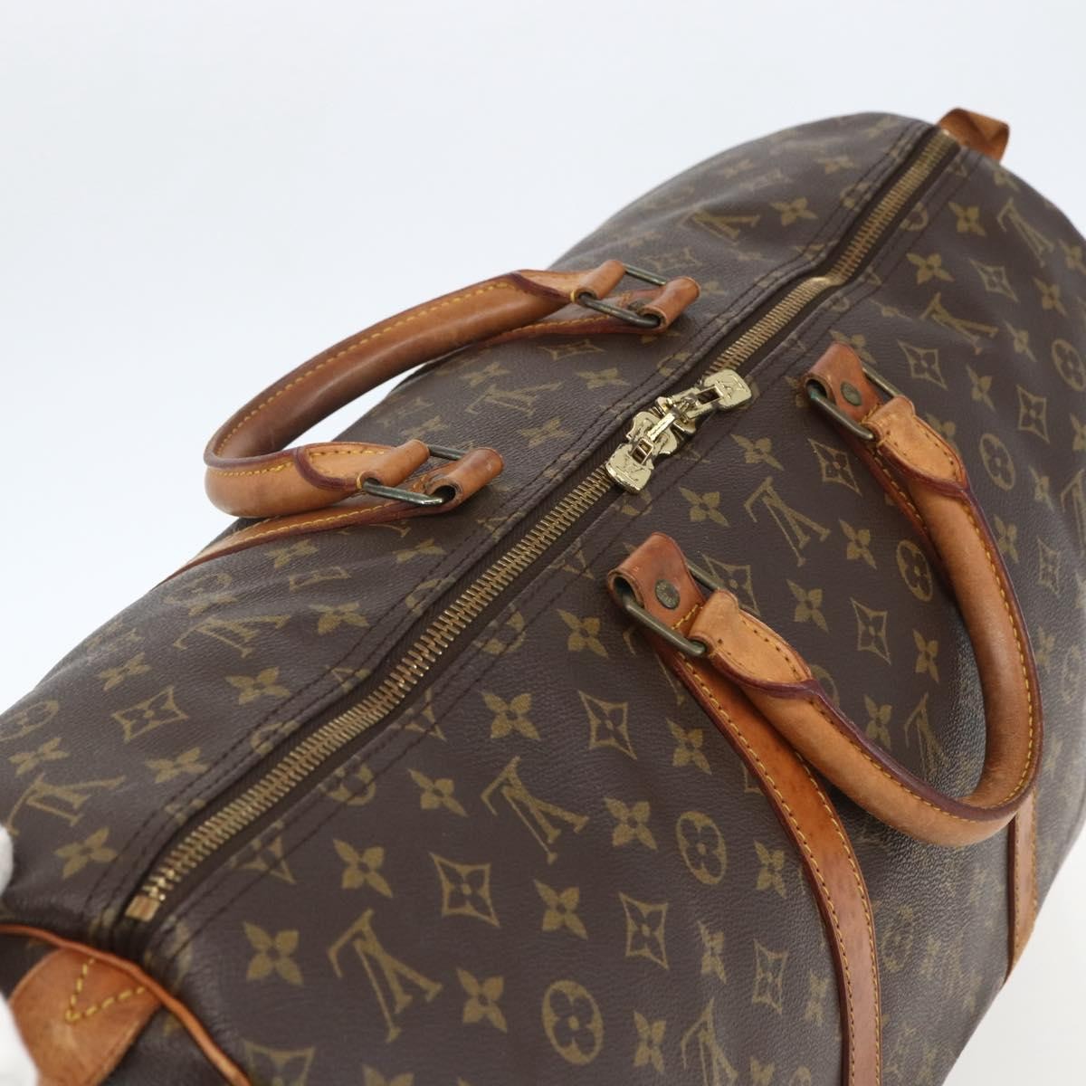 Louis Vuitton Keepall Bag Monogram Canvas, BROWN, CANVAS, Travel bag