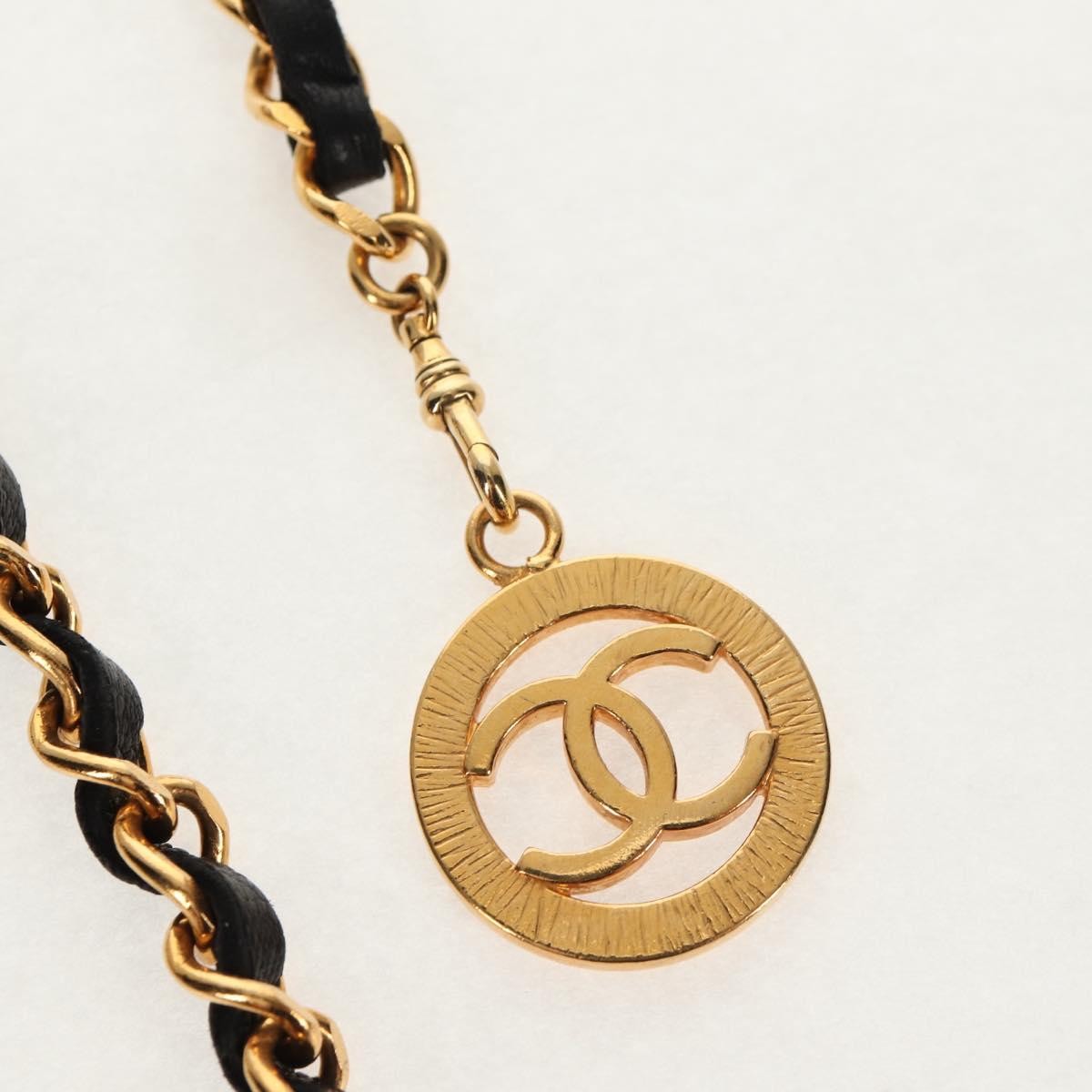 Chanel Vintage Multi-Chain Medallion Belt Metal and Leather, GOLD, METAL, Belts