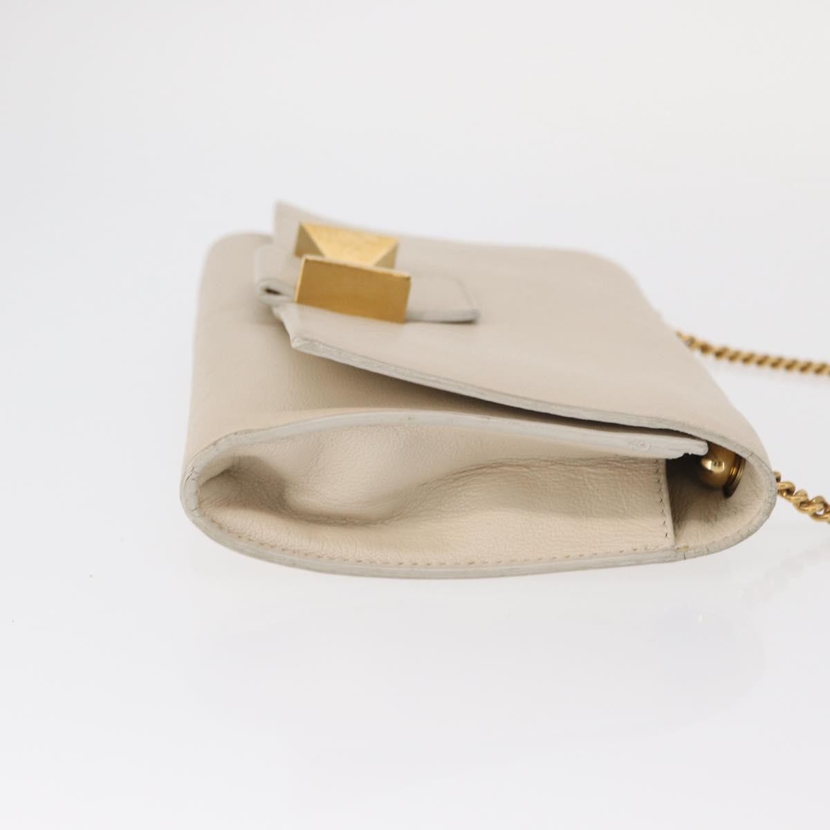 Chloe Chain Flap Crossbody Bag Leather, BEIGE, LEATHER, Shoulder bag