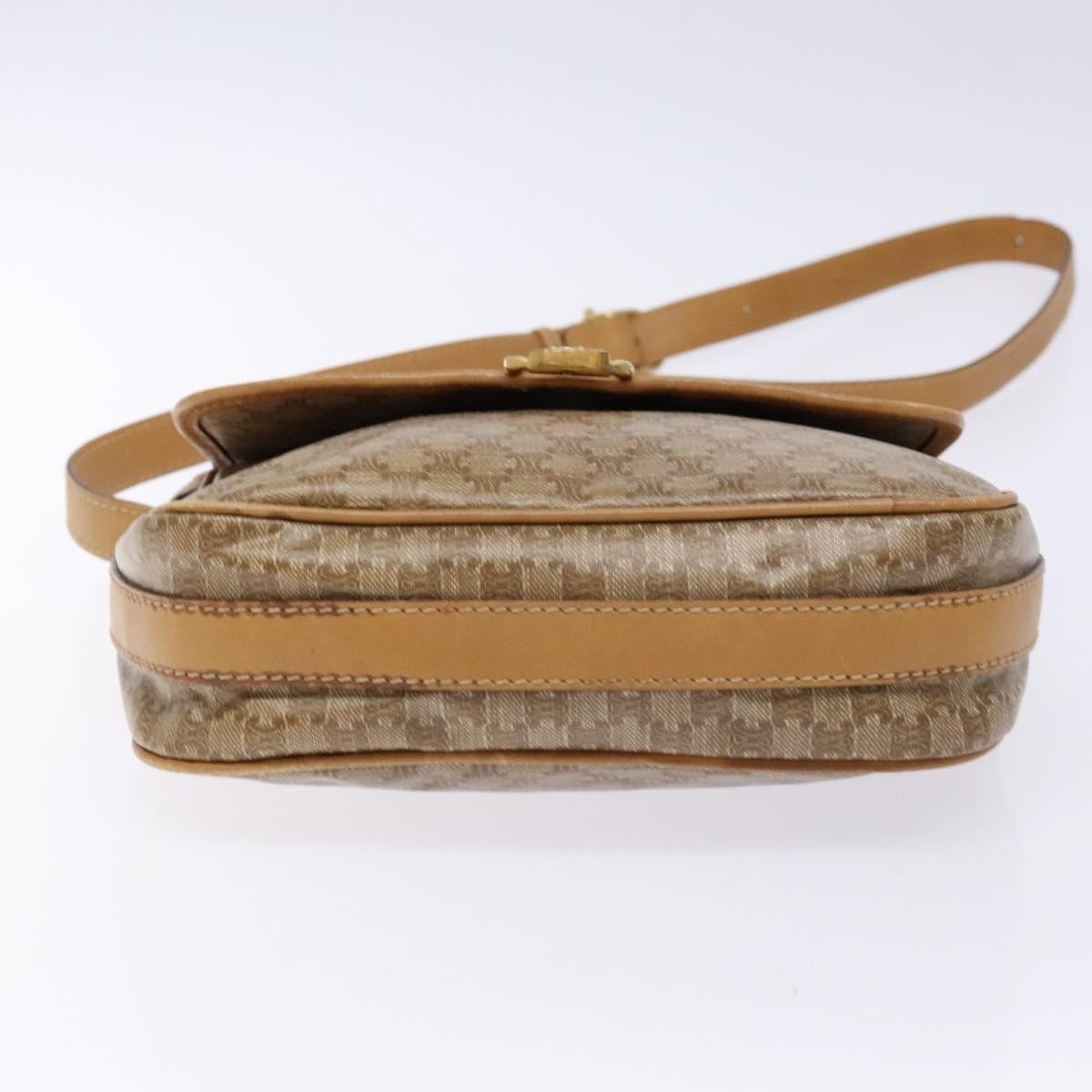 Celine Macadam Shoulder Bag PVC Leather, BEIGE, CANVAS, Shoulder bag