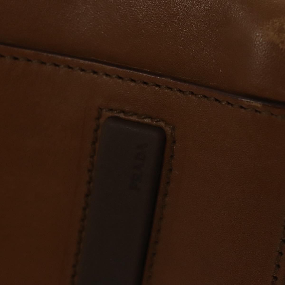 Prada Vintage Handbag Leather, BROWN, LEATHER, Handbag