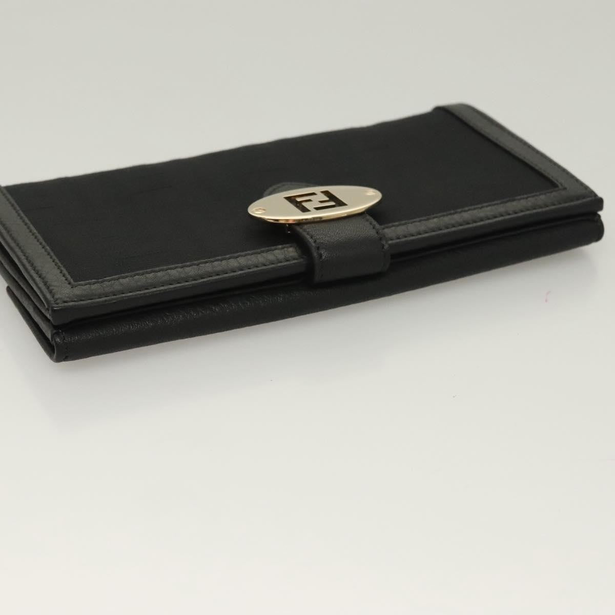 Fendi Vintage FF Flap Wallet Zucca canvas, BLACK, CANVAS, Wallets