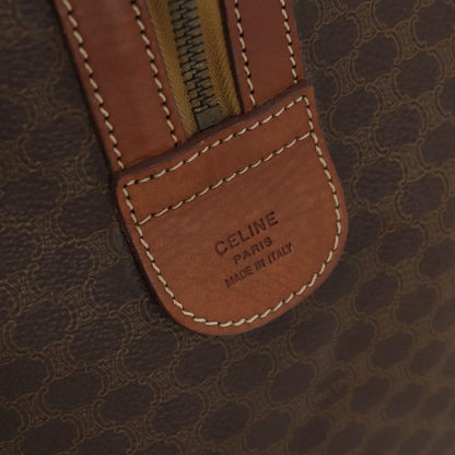 Celine Vintage Macadam Boston bag Canvas and Leather, BROWN, CANVAS, Travel bag