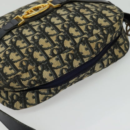 Christian Dior Vintage Trotter Shoulder Bag Canvas, NAVY, CANVAS, Shoulder bag