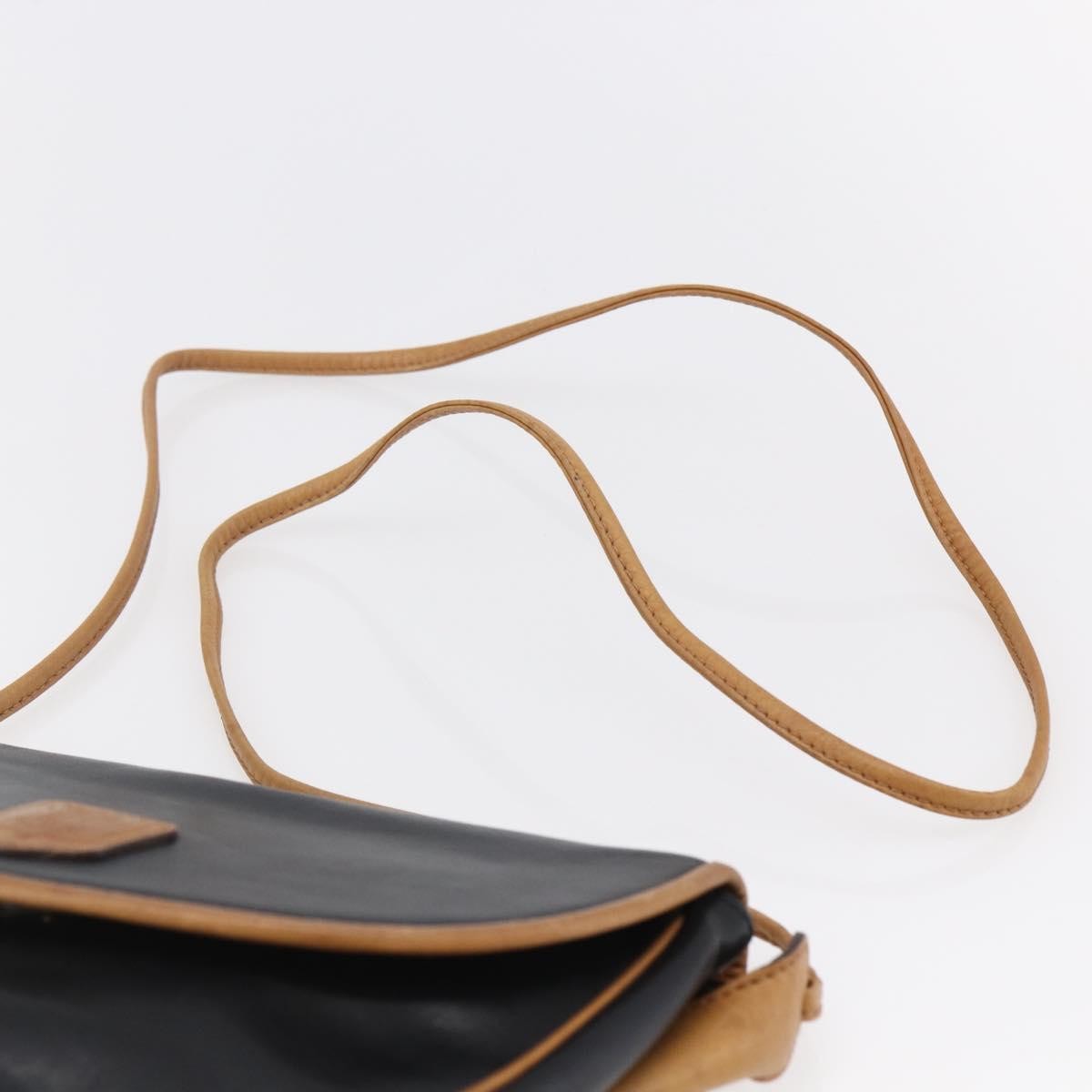 Celine Flap Shoulder Bag Leather, BLACK, LEATHER, Shoulder bag