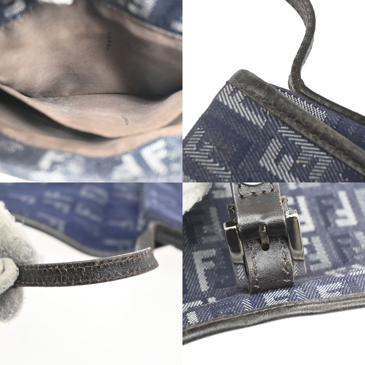 Fendi Vintage Flap Crossbody Bag Zucchino Denim, BLUE, DENIM_JEANS, Shoulder bag