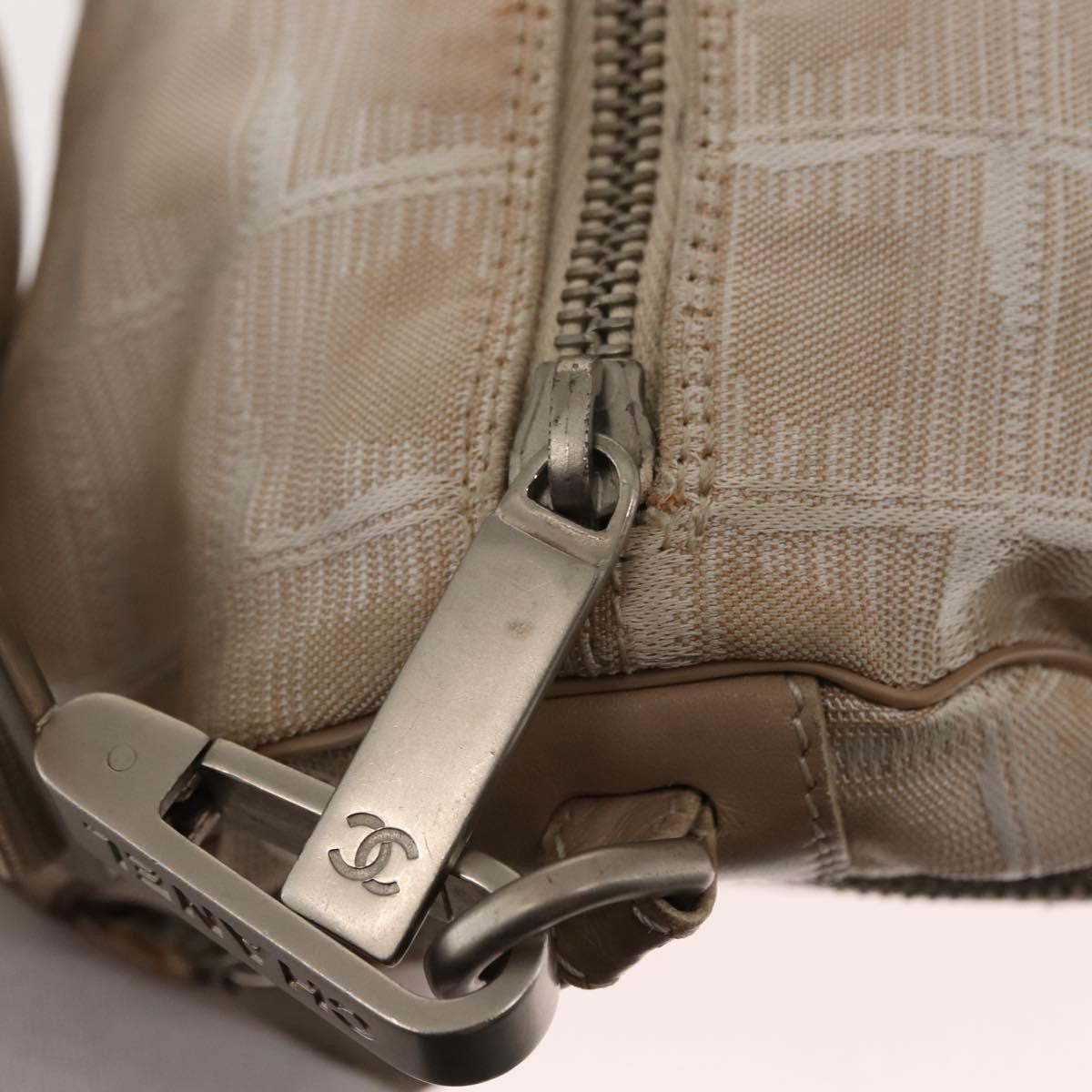 Chanel Travel Line Barrel Bag Nylon, BEIGE, NYLON, Shoulder bag