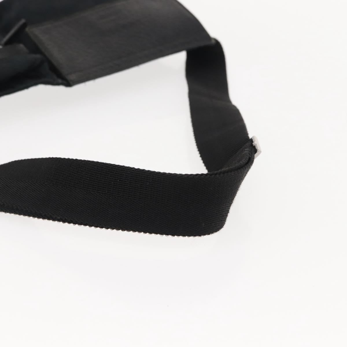 Gucci Vintage Double Belt Bag GG Canvas with Leather, BLACK, CANVAS, Shoulder bag