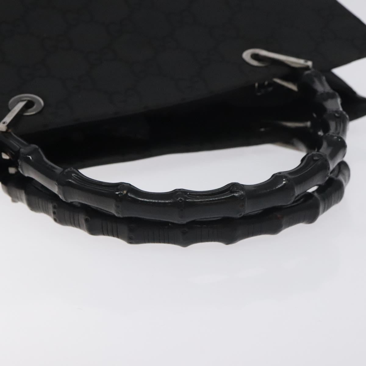 Gucci Vintage Bamboo Handle Tote GG Nylon, BLACK, NYLON, Tote bag