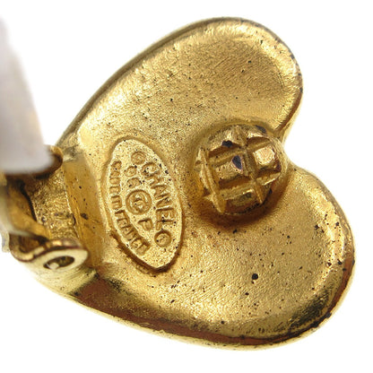 Chanel Vintage CC Heart Clip-On Earrings Metal, GOLD, GOLD_PLATED, Earrings
