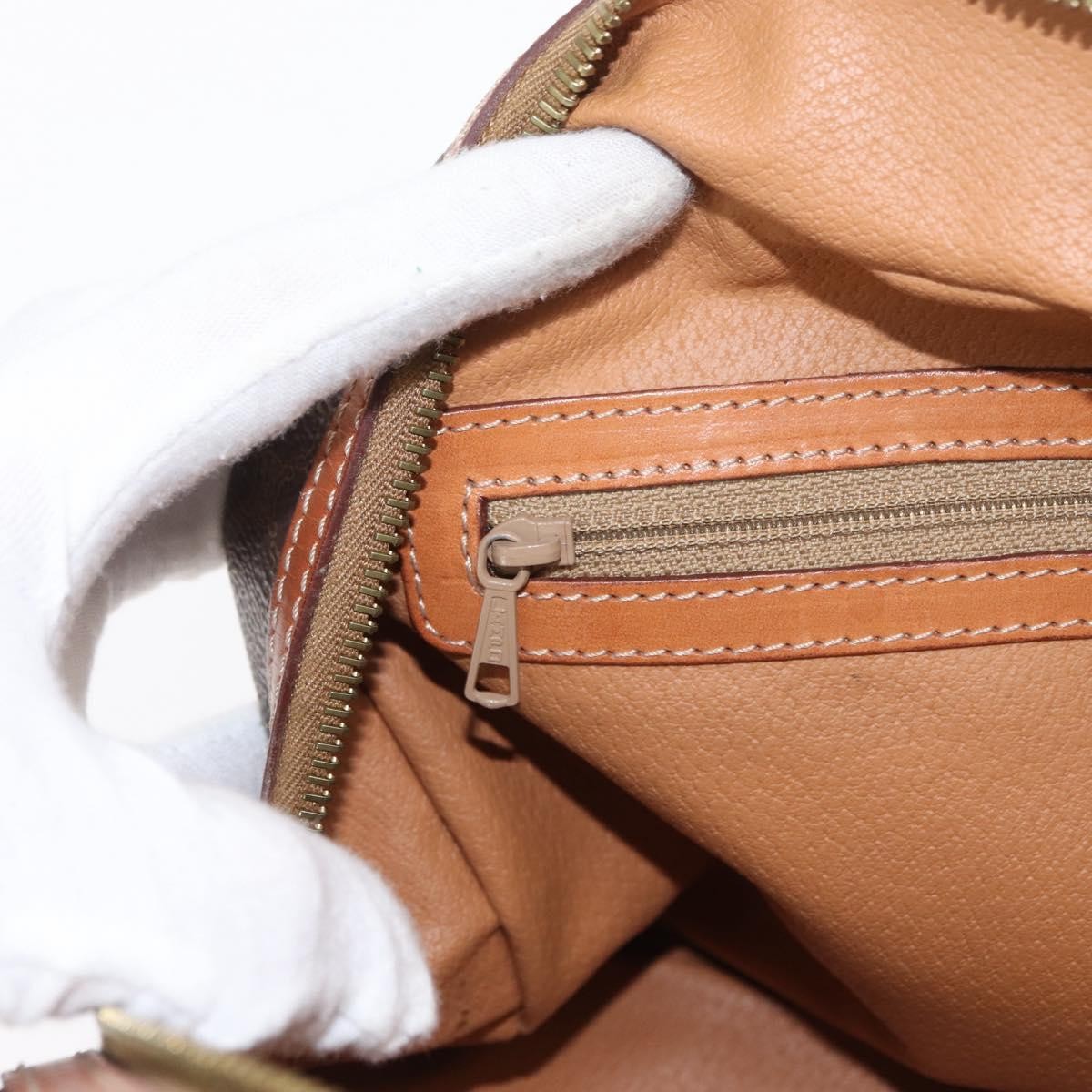 Celine Vintage Macadam Handbag Canvas and Leather, BROWN, CANVAS, Handbag