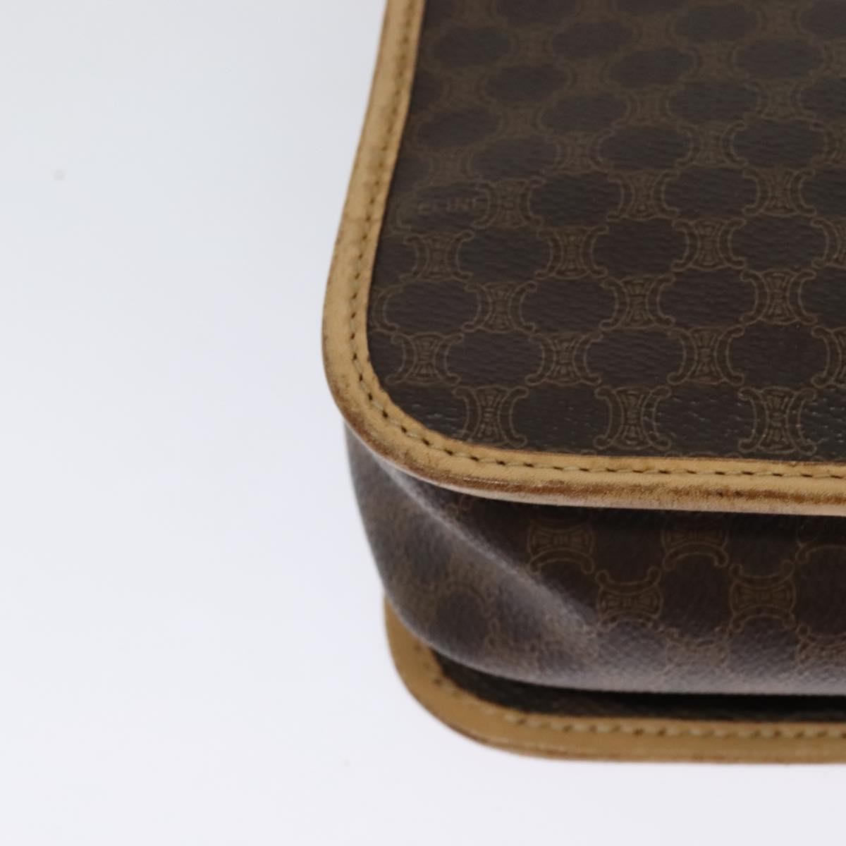 Celine Macadam Shoulder Bag PVC Leather, BROWN, CANVAS, Shoulder bag