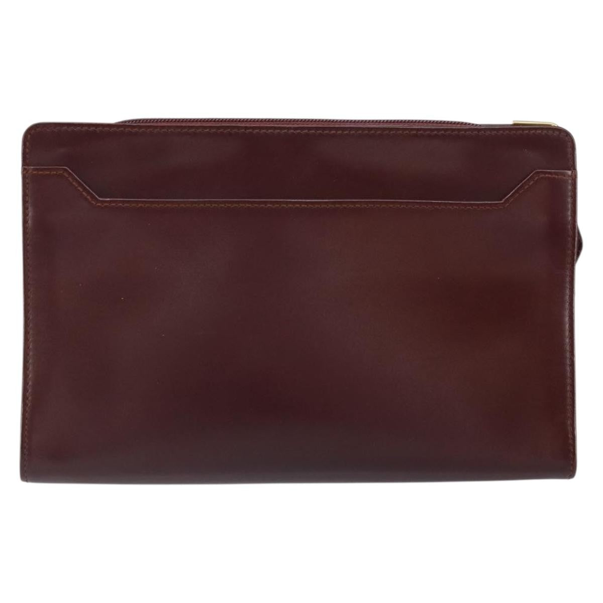 cartier Must de Cartier Clutch bag Leather, BURGUNDY, LEATHER, Clutche & pouche