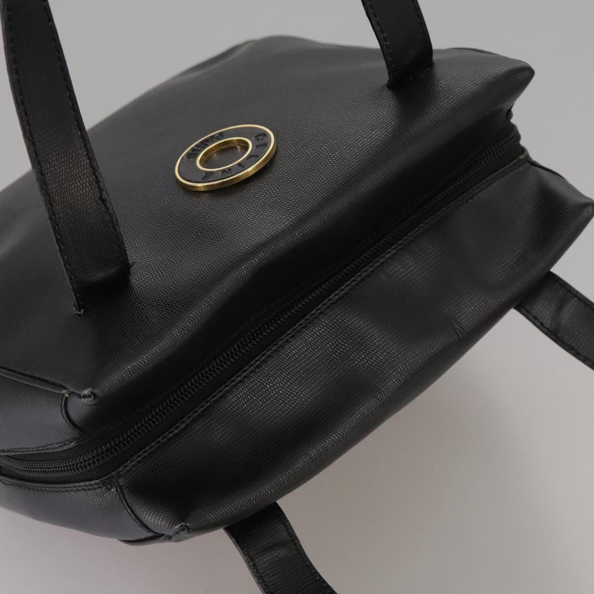 Celine Circle Logo Handbag Leather, BLACK, LEATHER, Handbag