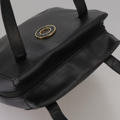 Celine Circle Logo Handbag Leather, BLACK, LEATHER, Handbag