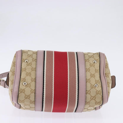 Gucci Vintage Web Boston Bag GG Canvas, BEIGE, CANVAS, Handbag