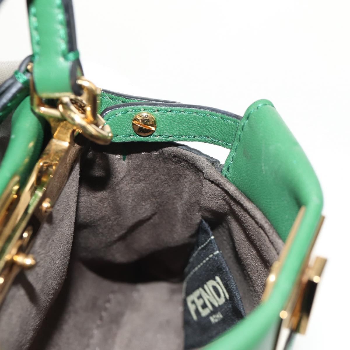Fendi Peekaboo Bag Leather, GREEN, LEATHER, Handbag