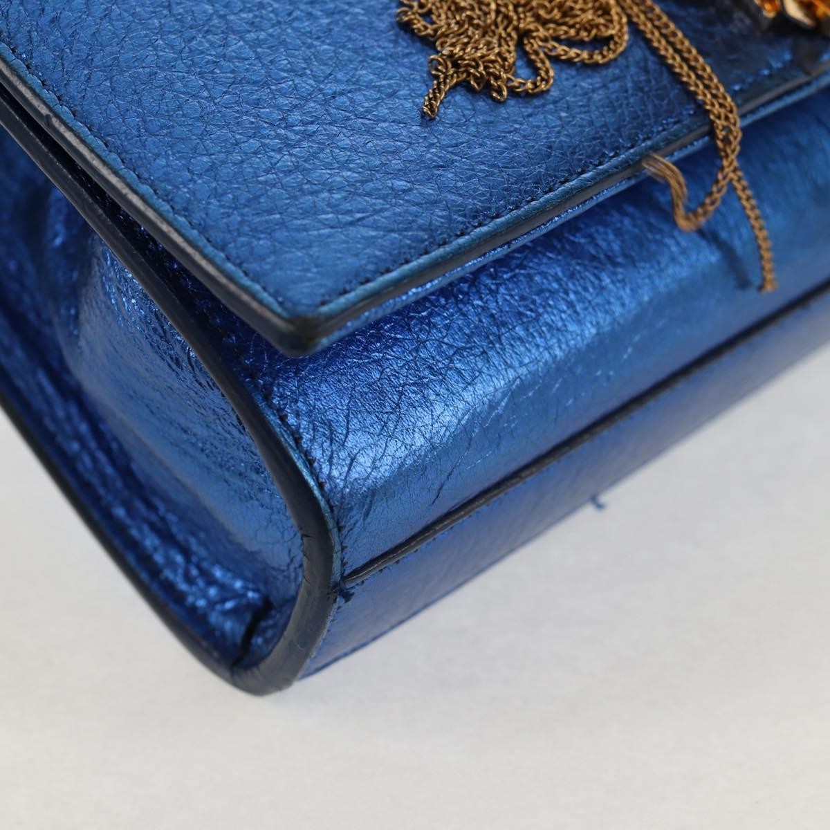 Saint Laurent Classic Monogram Tassel Crossbody Bag Leather, BLUE, LEATHER, Shoulder bag