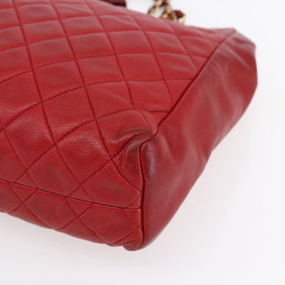 Chanel Vintage Shopping Tote Quilted Lambskin, RED, LEATHER, Tote bag