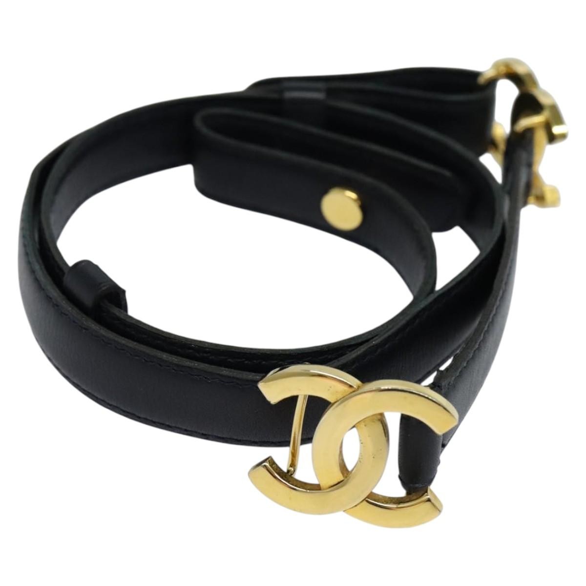 Chanel CC Belt Leather, BLACK, LEATHER, Belts