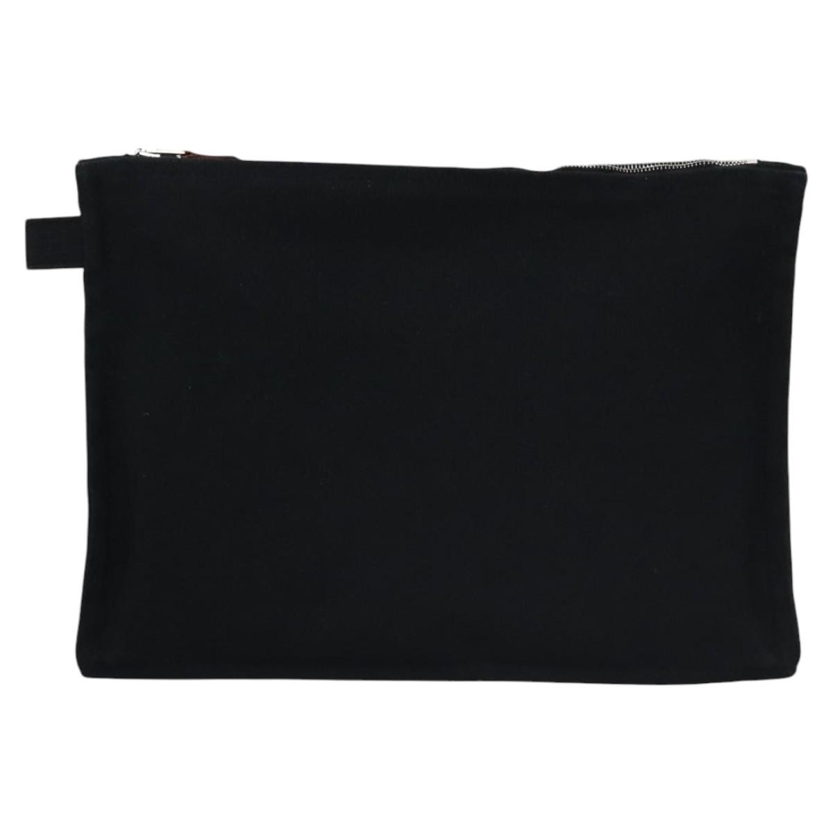 Hermes Bora Bora Pouch Toile, BLACK, CANVAS, Tote bag
