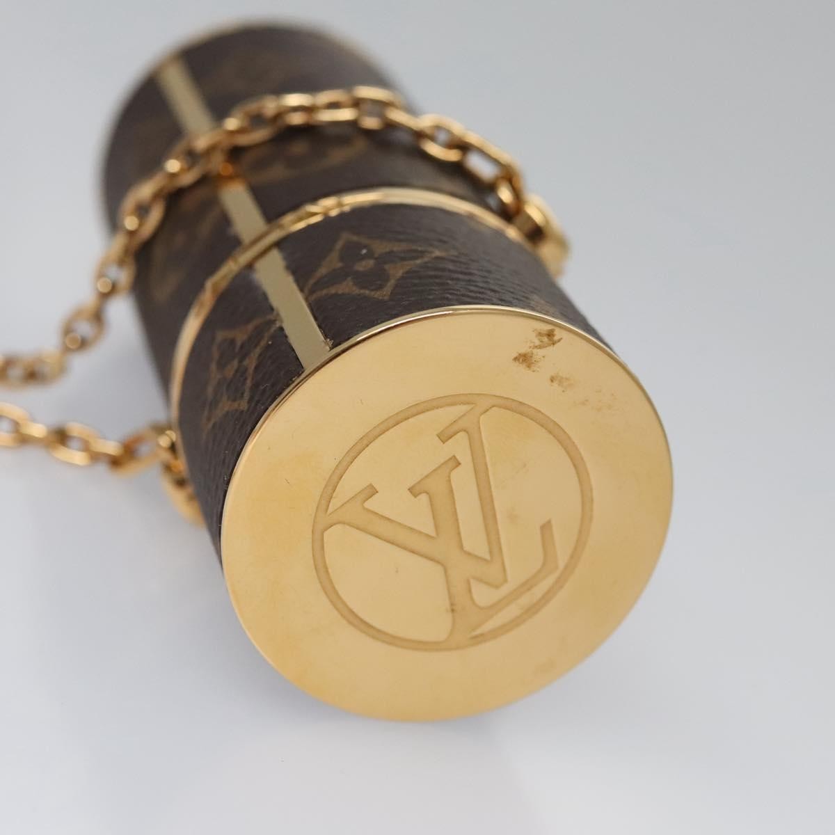 Louis Vuitton Lipstick Case on Chain Monogram Canvas, BROWN, CANVAS, Clutche & pouche