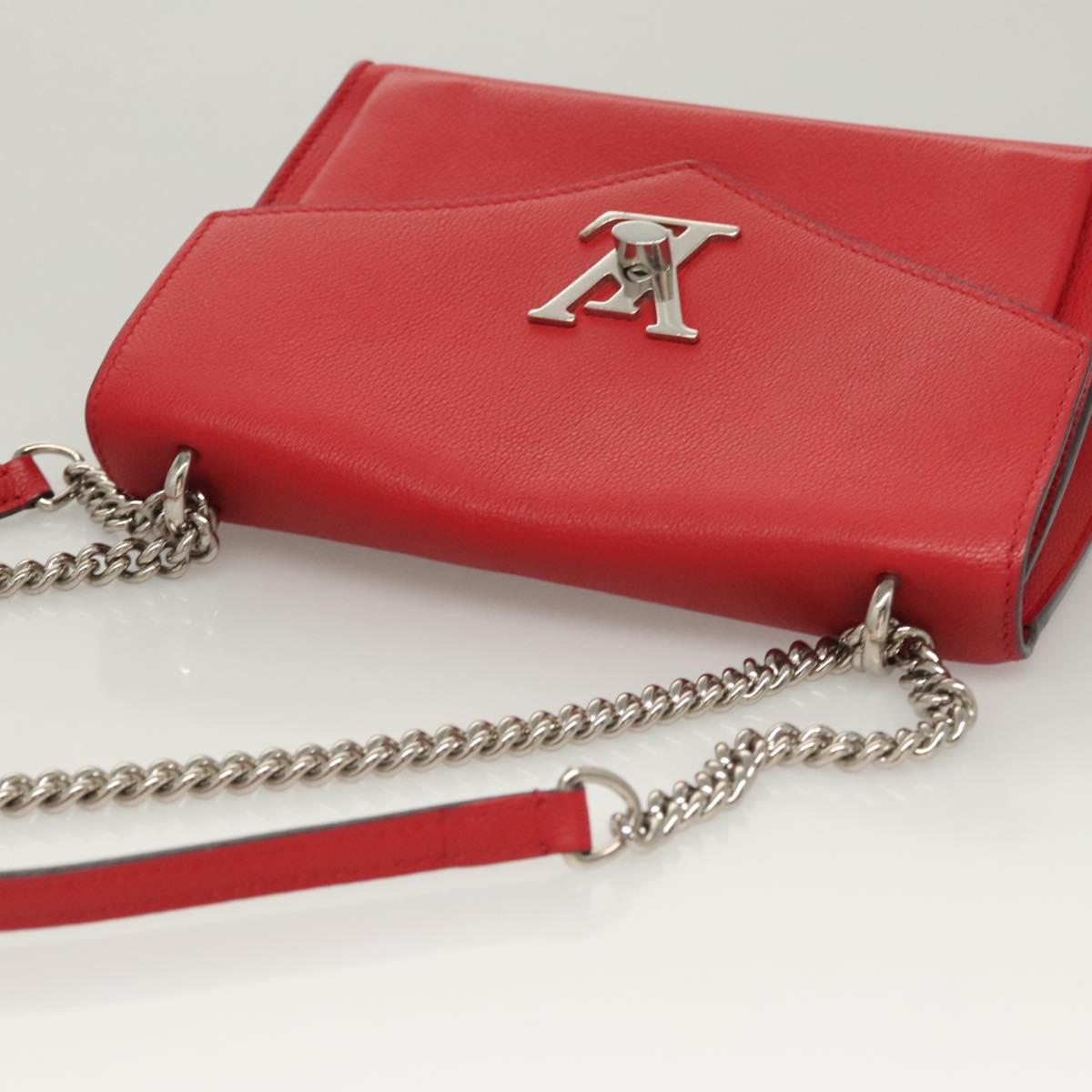 Louis Vuitton Mylockme Handbag Leather, RED, LEATHER, Handbag