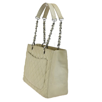 Chanel Grand Shopping Tote Quilted Calfskin, BEIGE, LEATHER, Tote bag