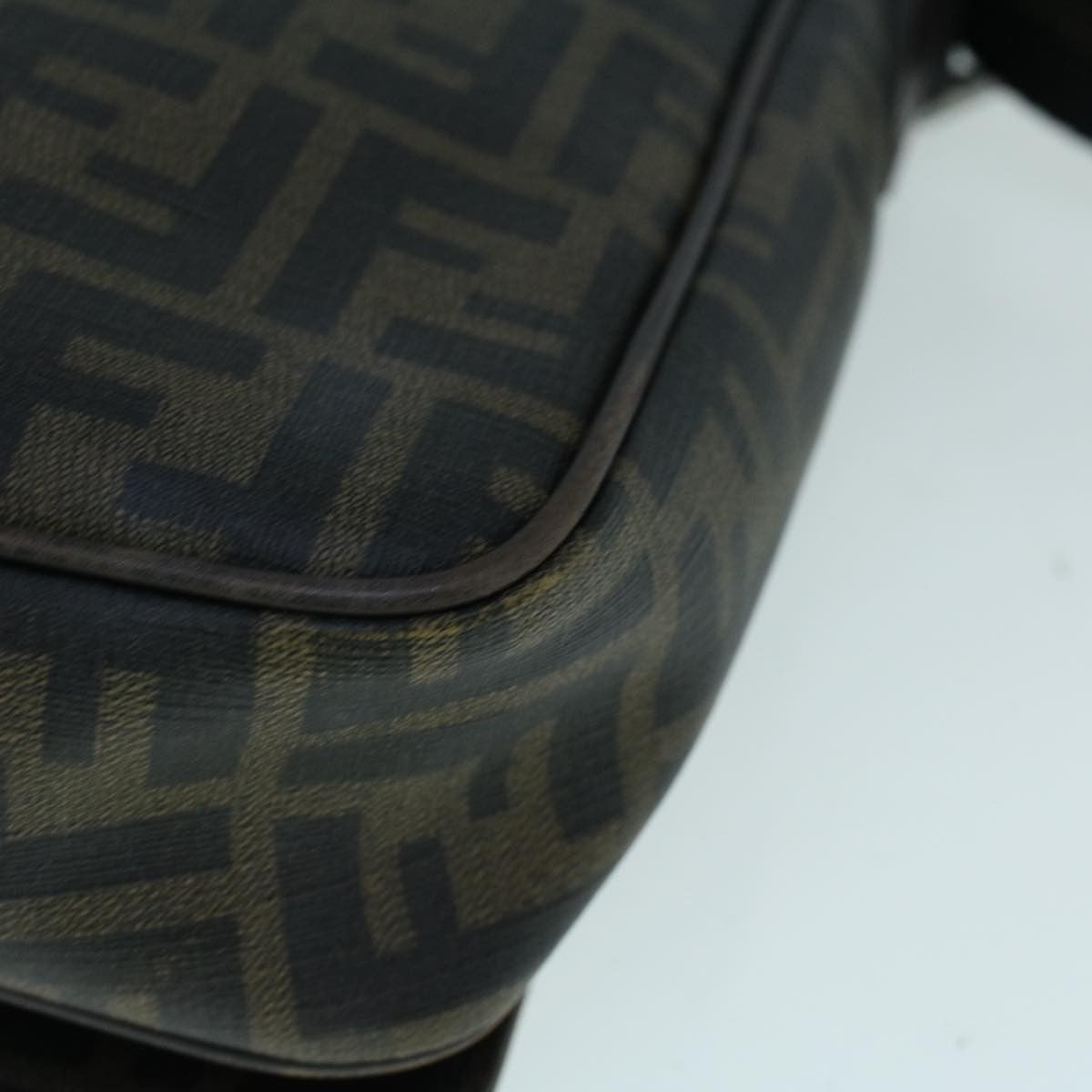 Fendi Flap Messenger Bag Zucca Coated Canvas, BROWN, CANVAS, Crossbody bag